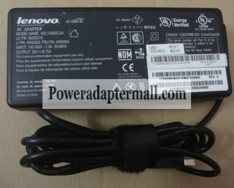 20V 6.75A 135W Genuine Lenovo T540p T440p Power AC Adapter